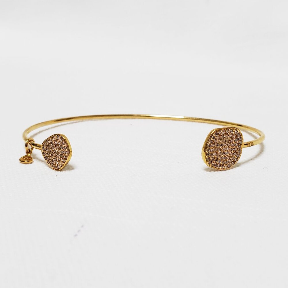 Tai Jewelry Micro Pave CZ Gold Cuff Bangle NEW